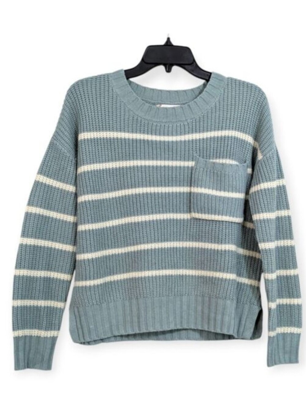 Oversized Slouchy Blue & Cream Striped Sweater from Pink Rose Size Small Womens